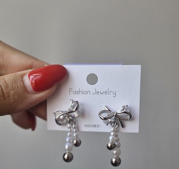 گوشواره طرح جواهر مدل پاپیون